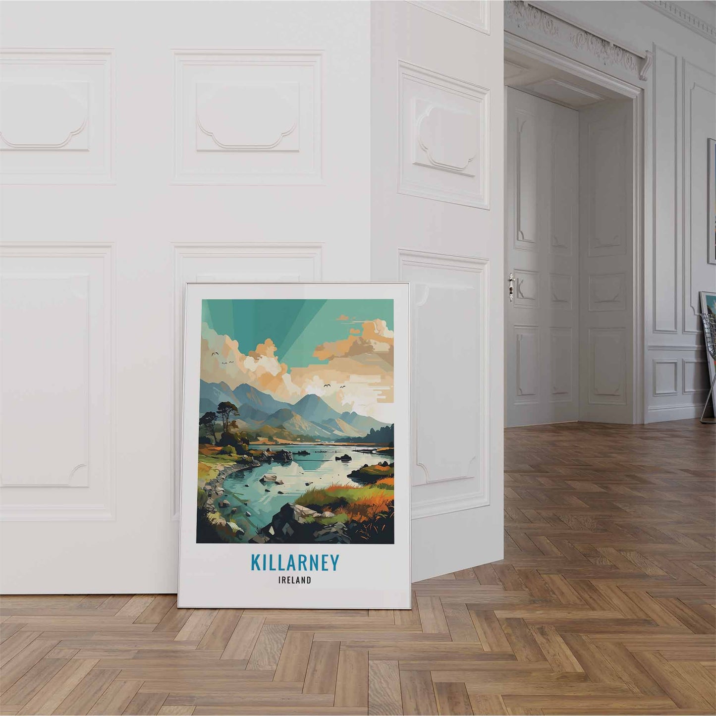 Killarney print white frame