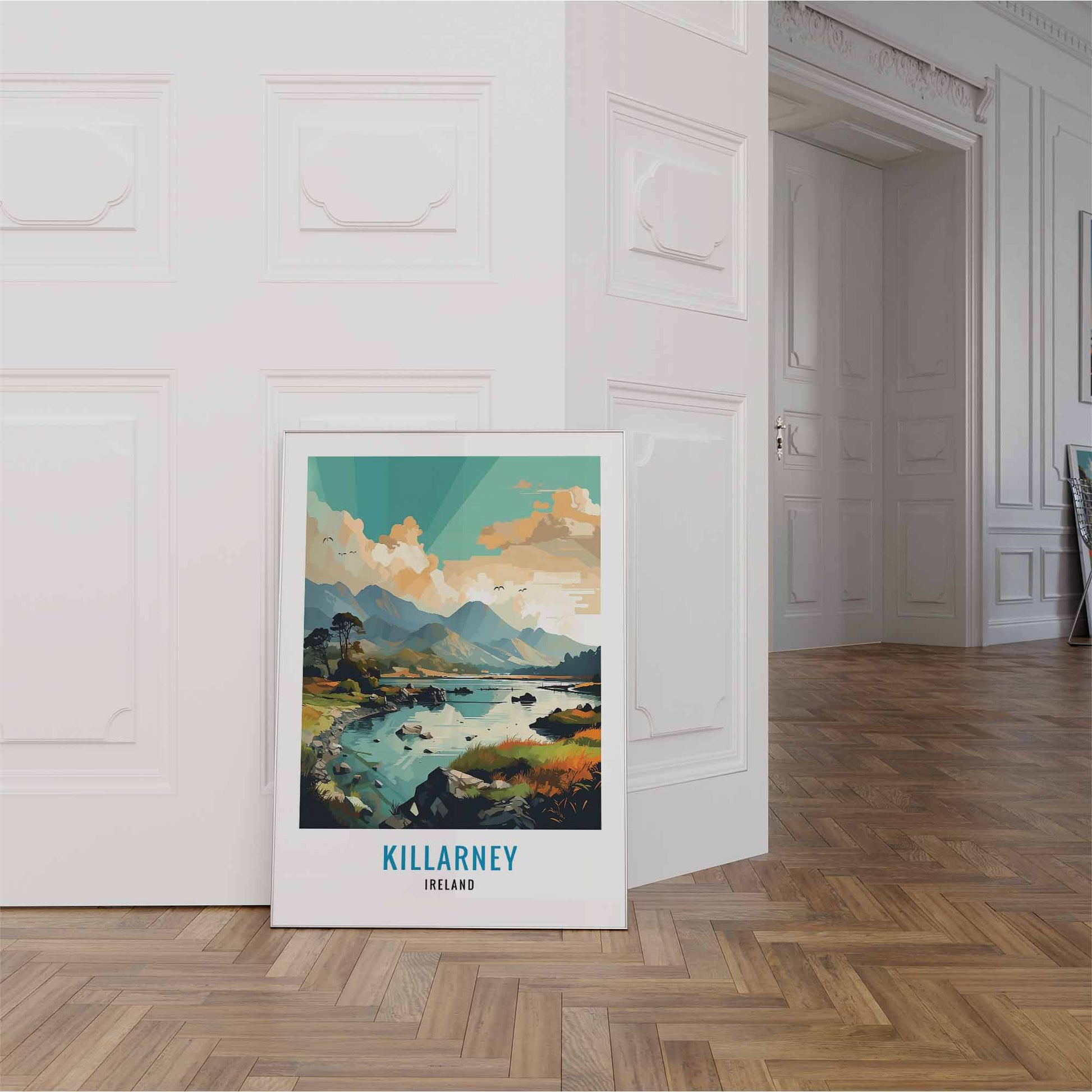 Killarney print white frame