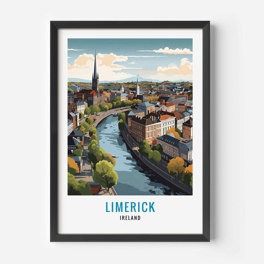 Limerick print black frame