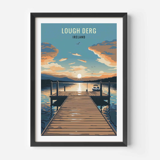 Lough Derg print black frame