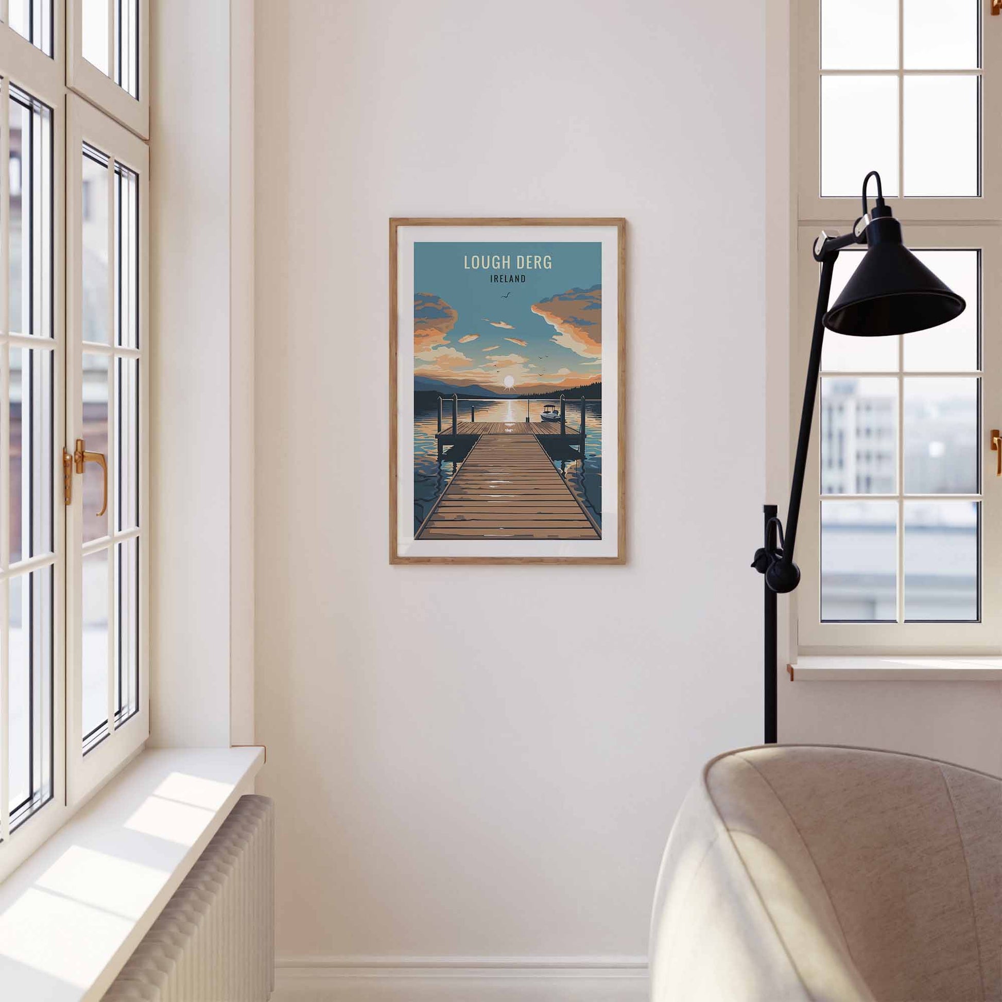 Lough Derg print wooden frame