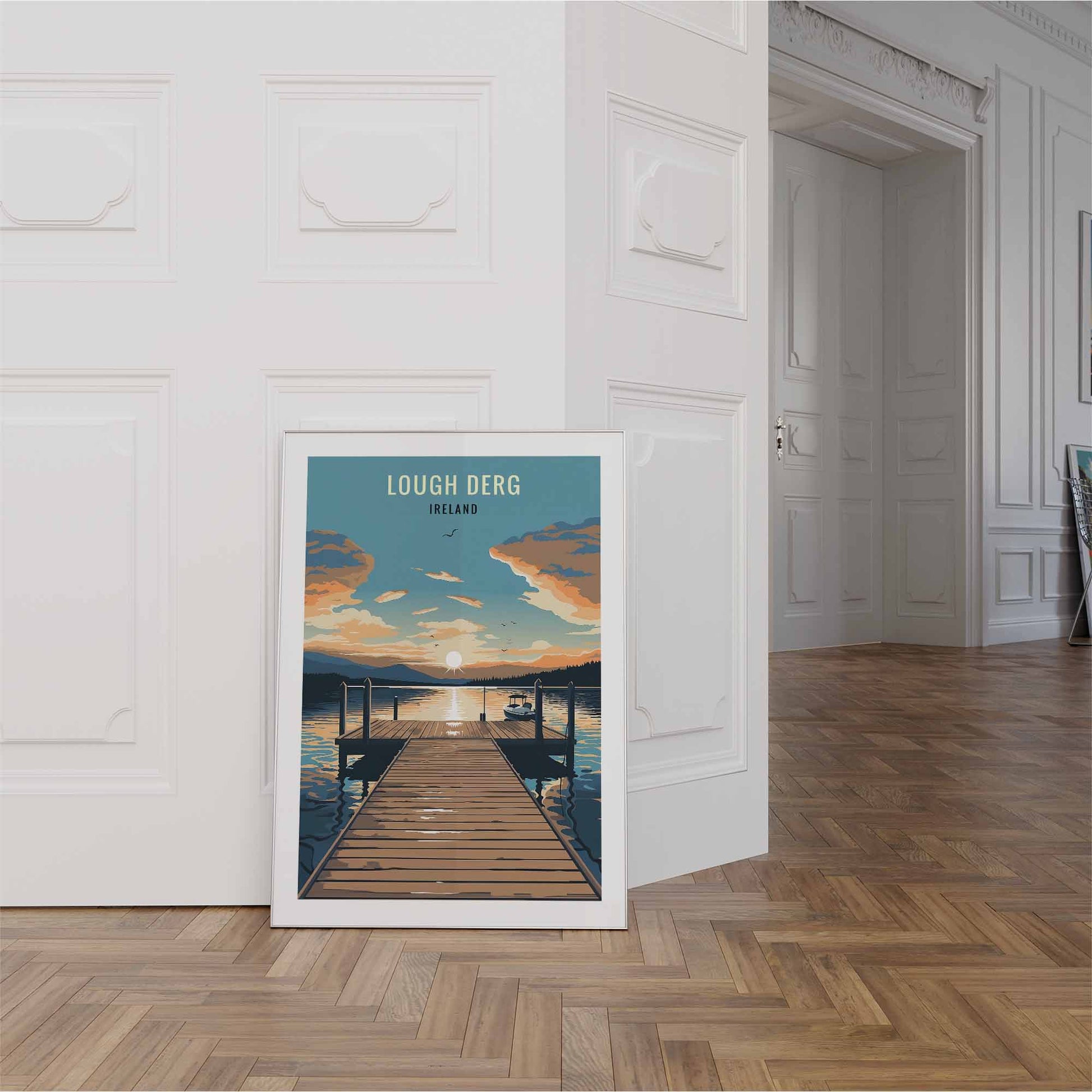 Lough Derg print white frame