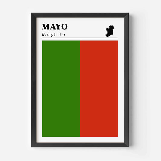 Mayo Flag Print black frame