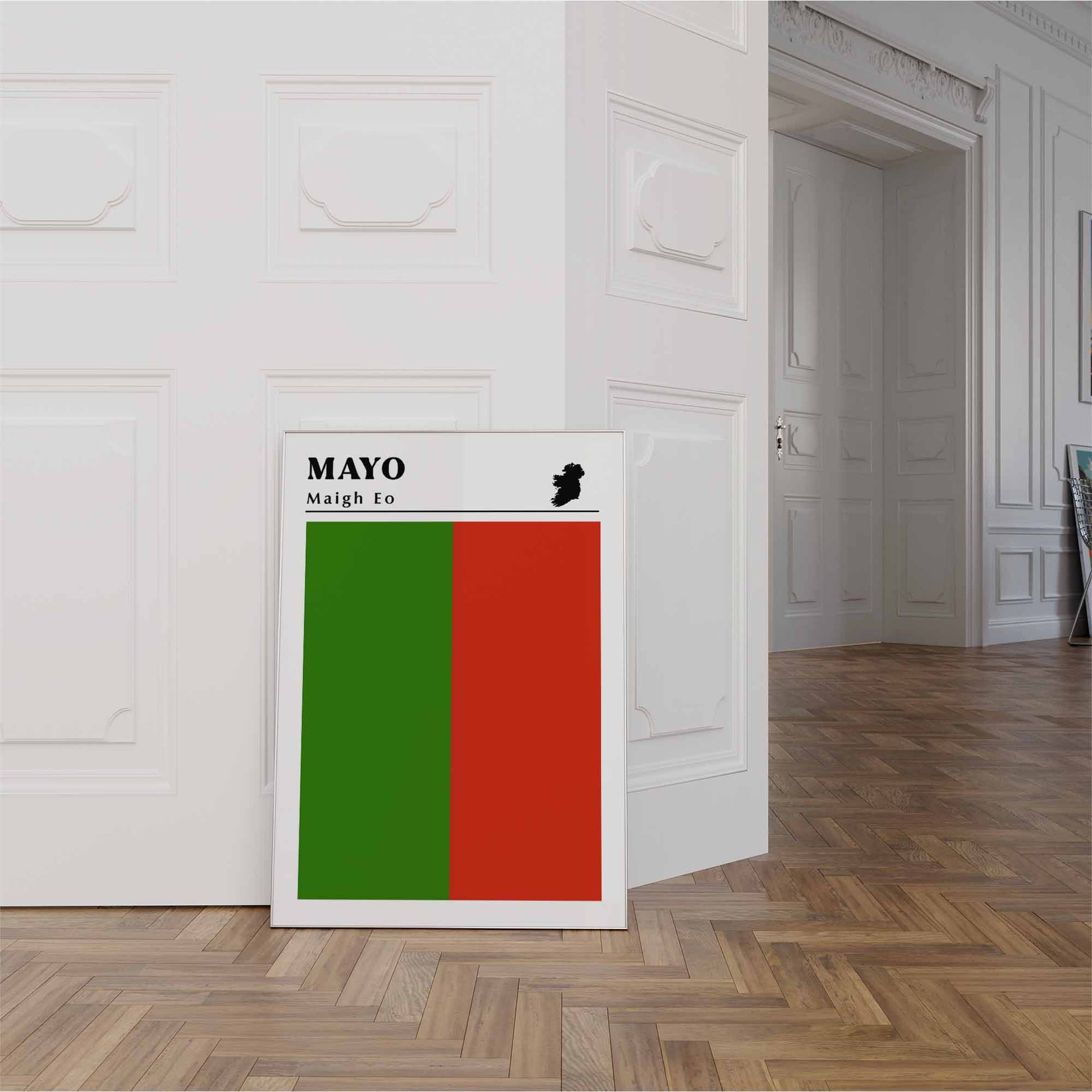 Mayo Flag Print white frame