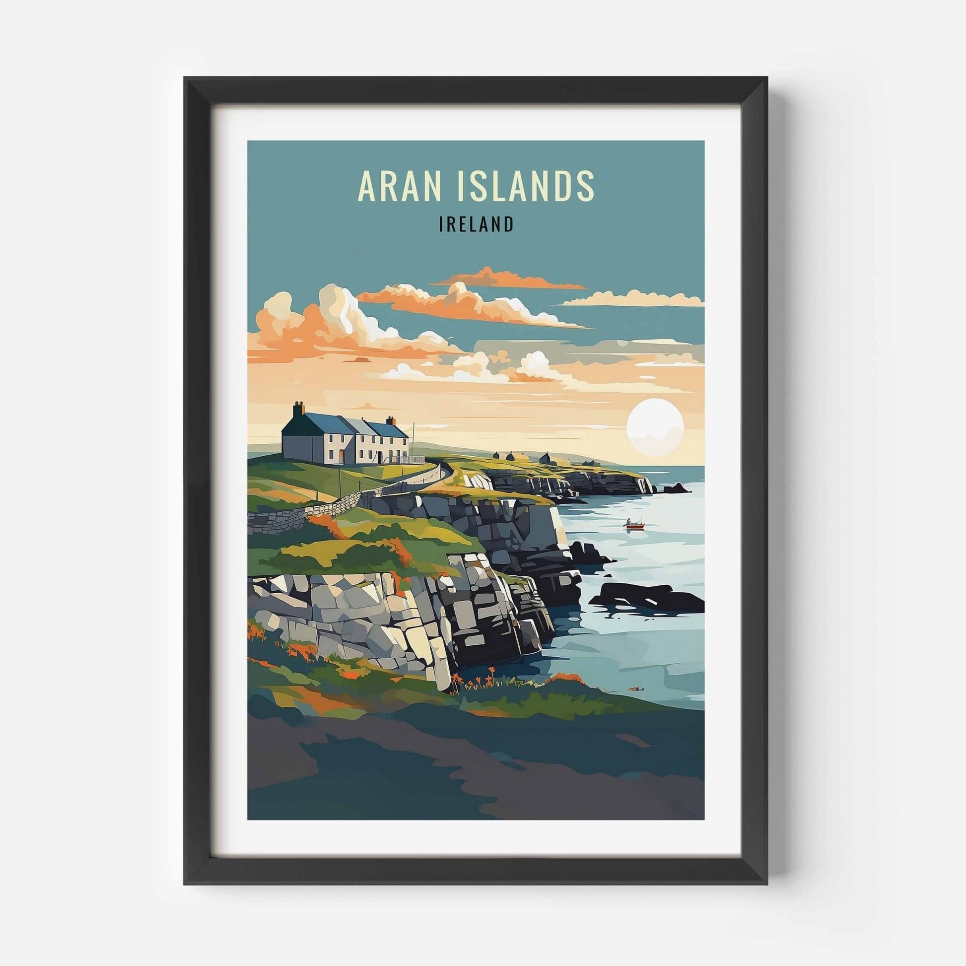 Aran Islands Print black frame
