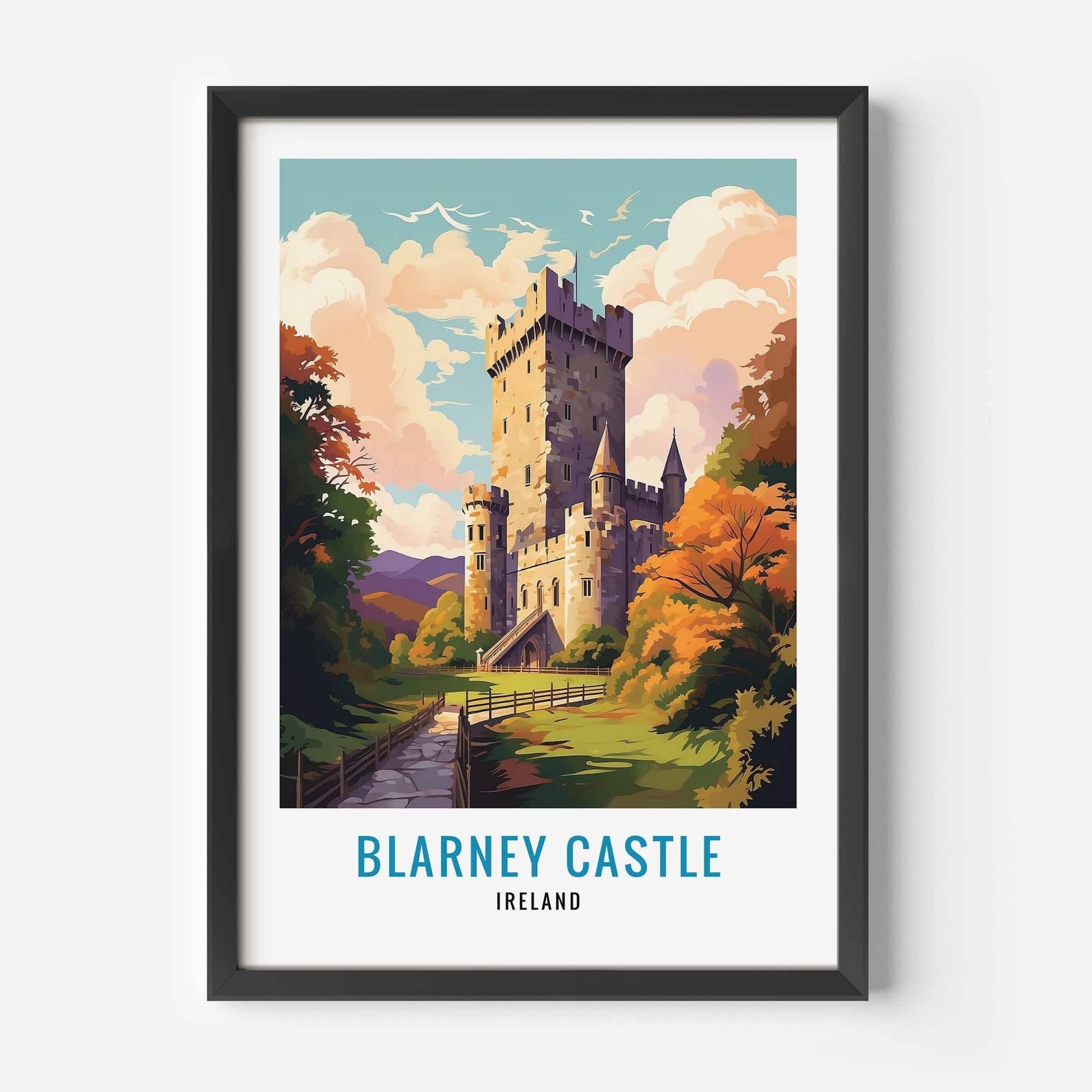 Blarney Castle Print black frame