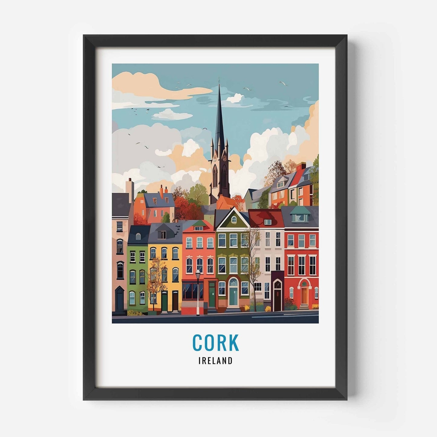 Cork print black frame