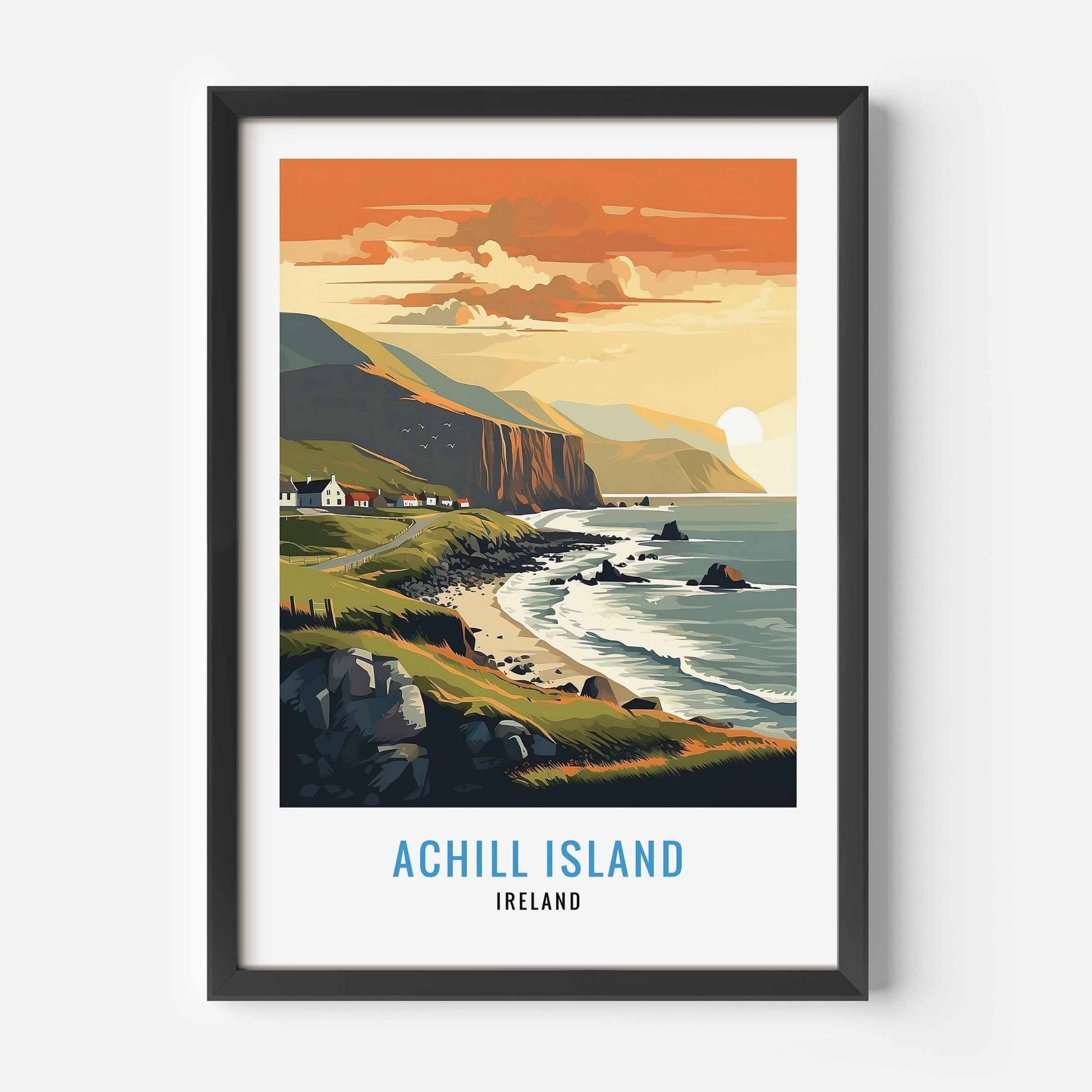 Achill Island Print black frame
