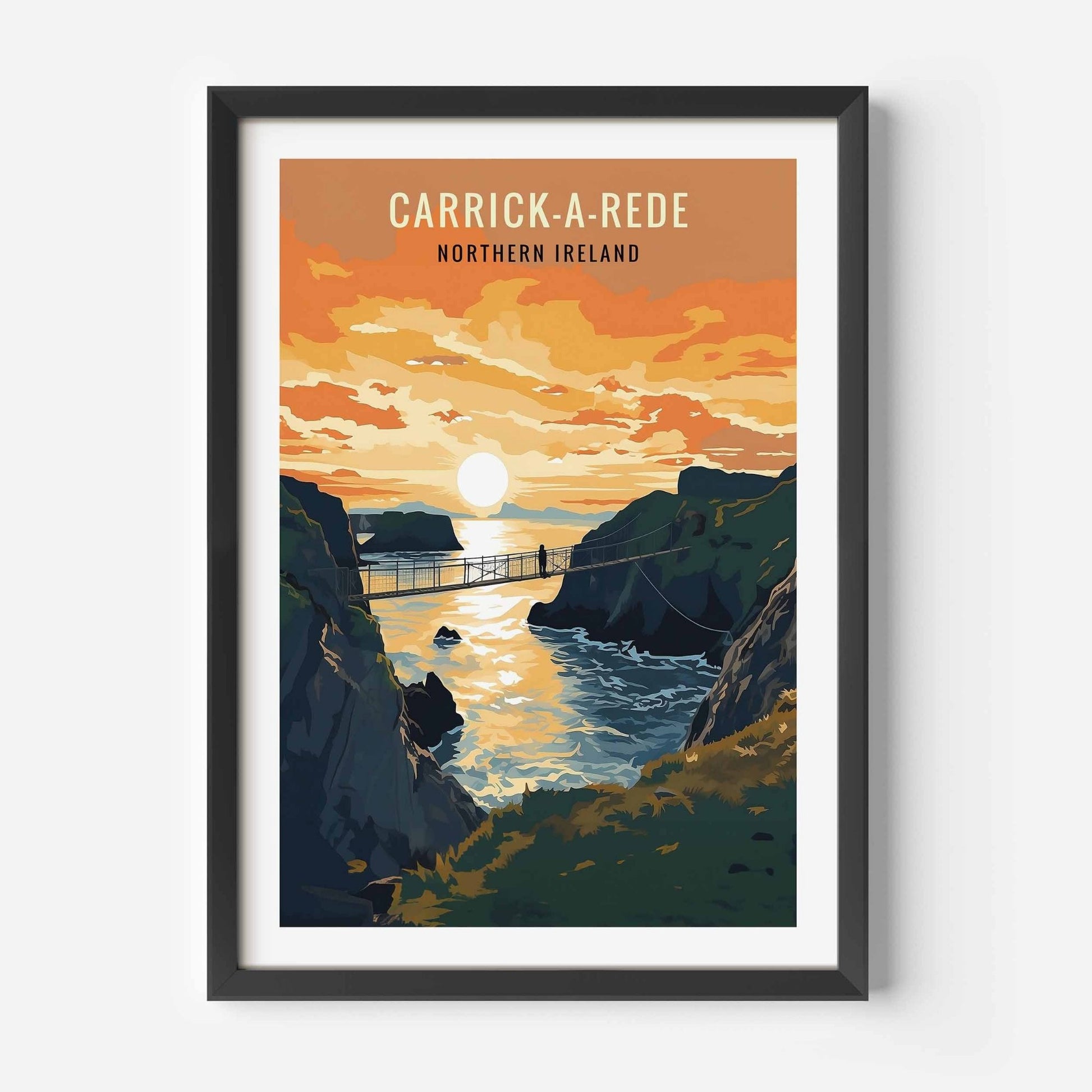Carrick-a-Rede print black frame