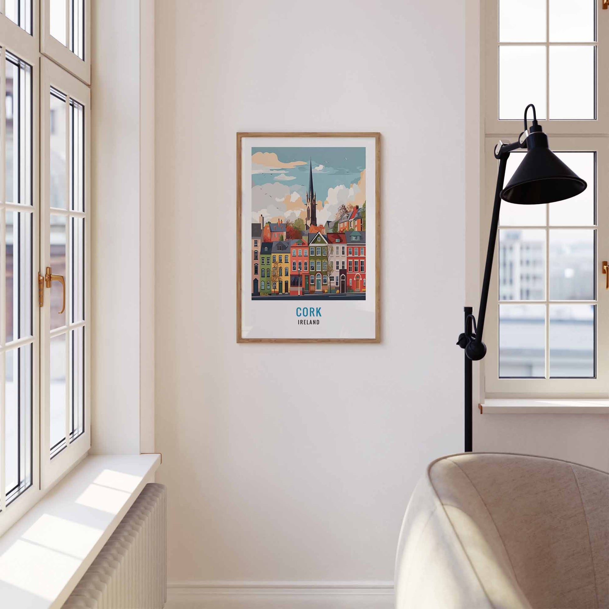 Cork print wooden frame