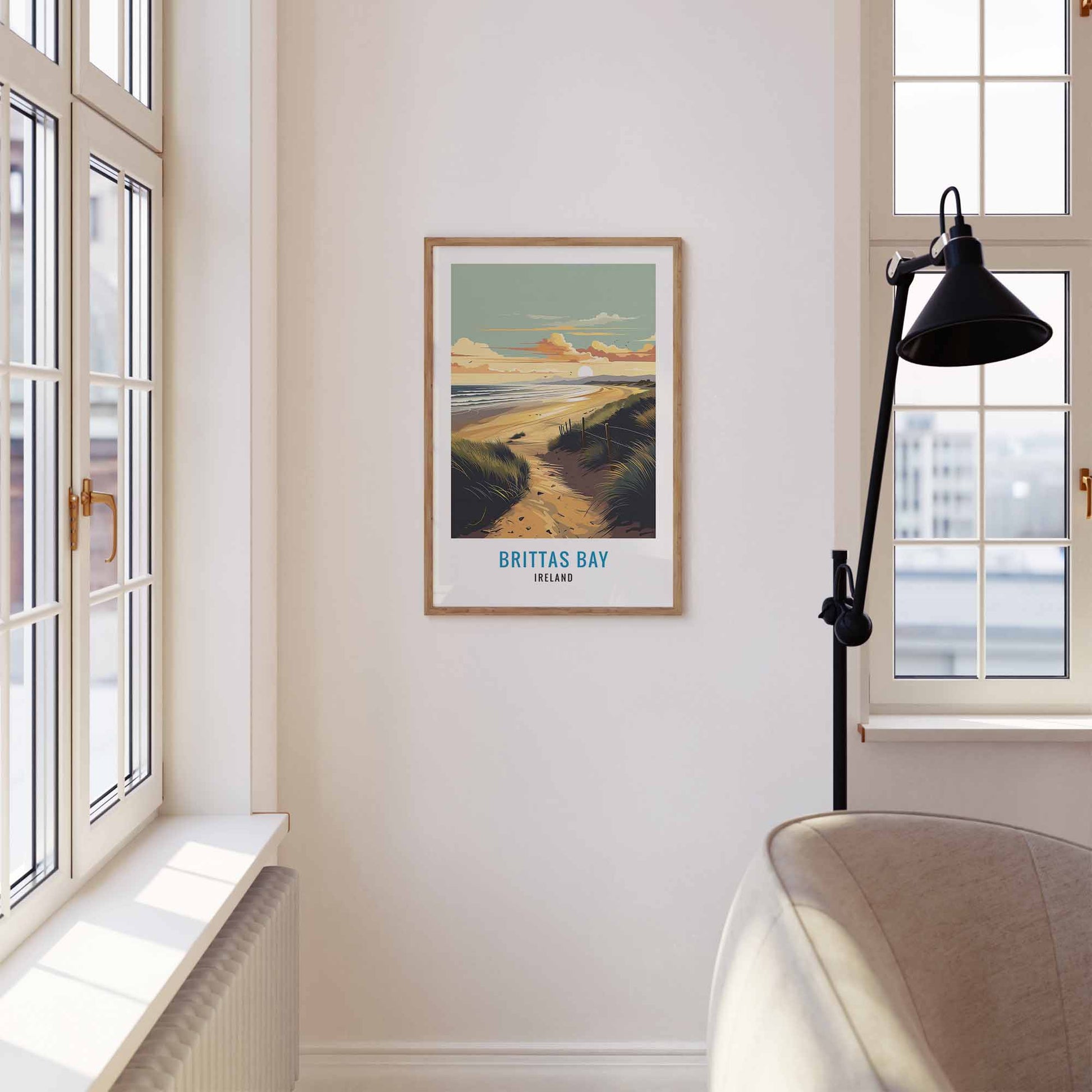 Brittas Bay Print wooden frame