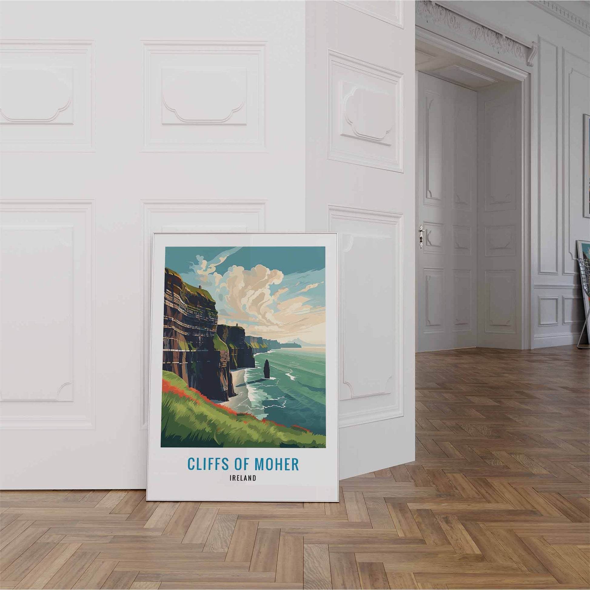 Cliffs of Moher Print white frame