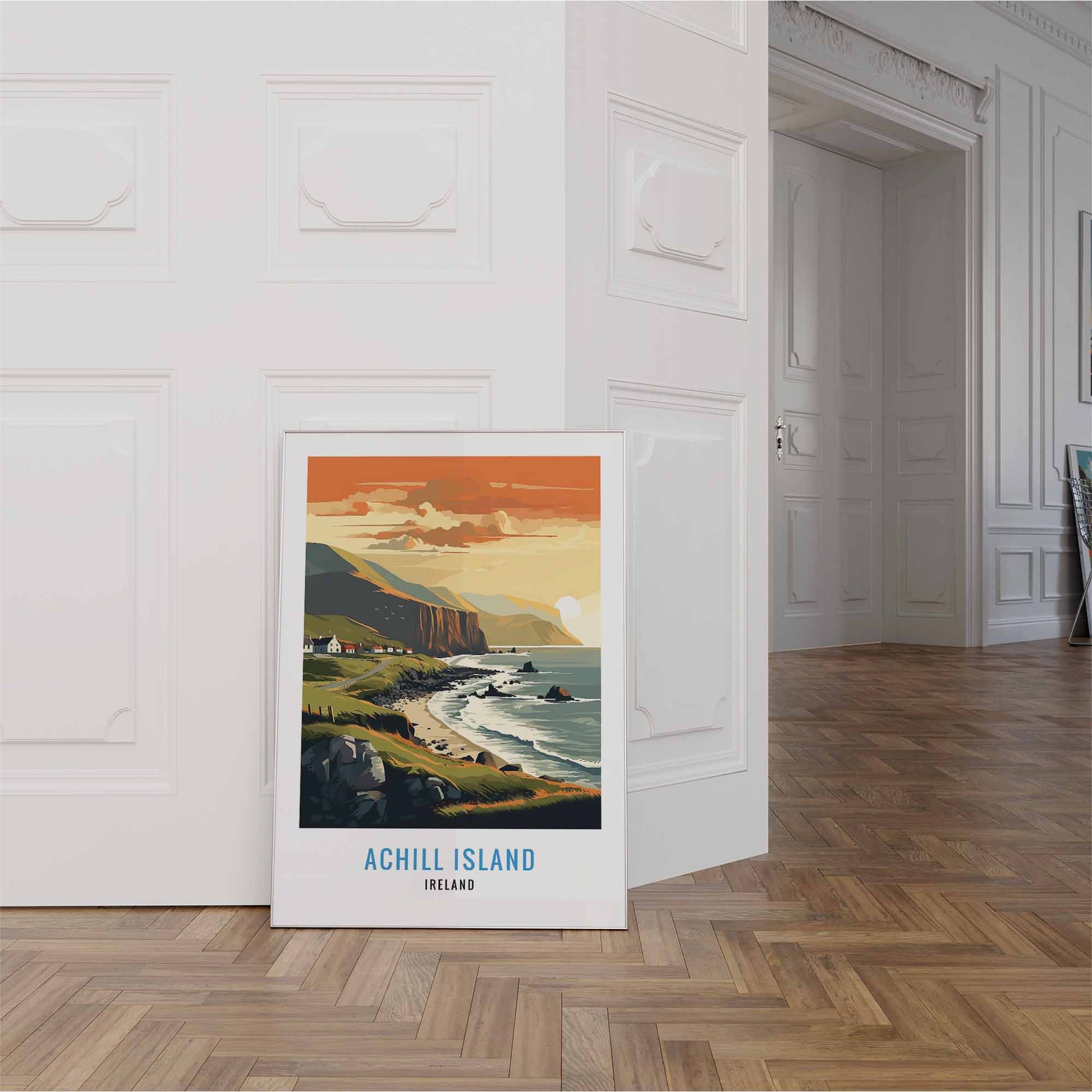 Achill Island print white frame