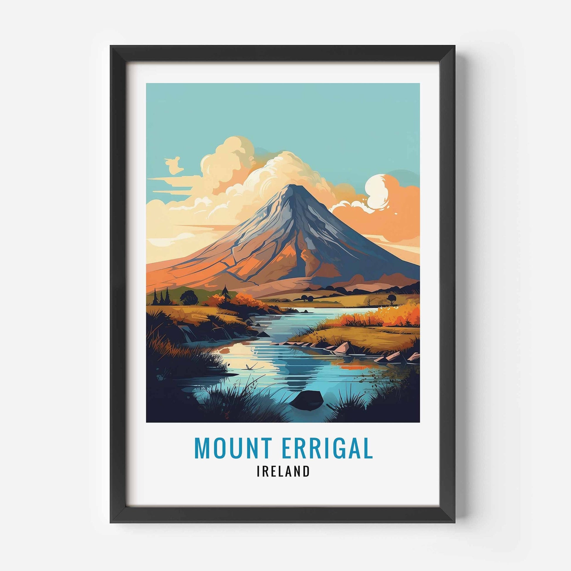 Mount Errigal print black frame