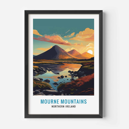 Mourne Mountains print black frame