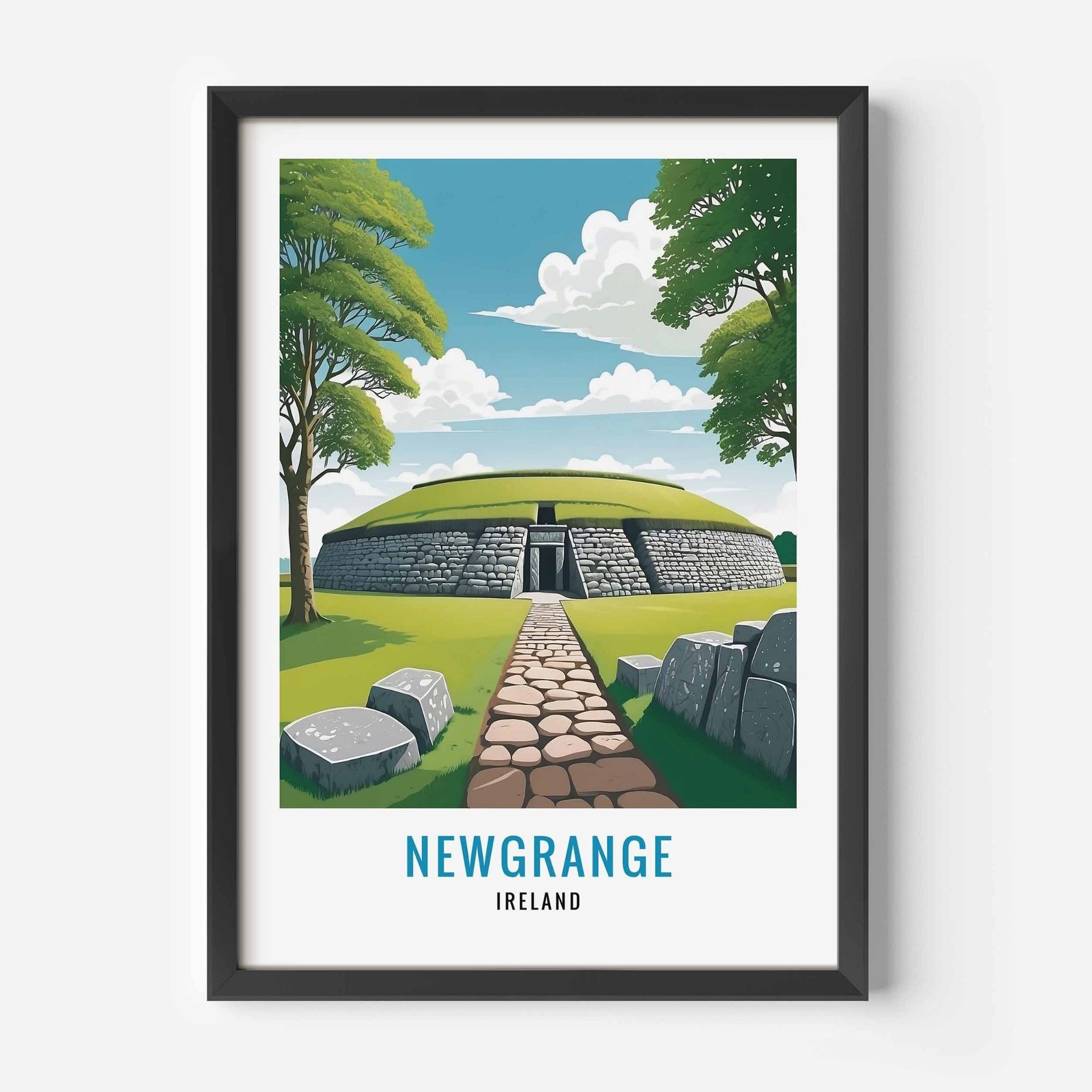 Newgrange print black frame