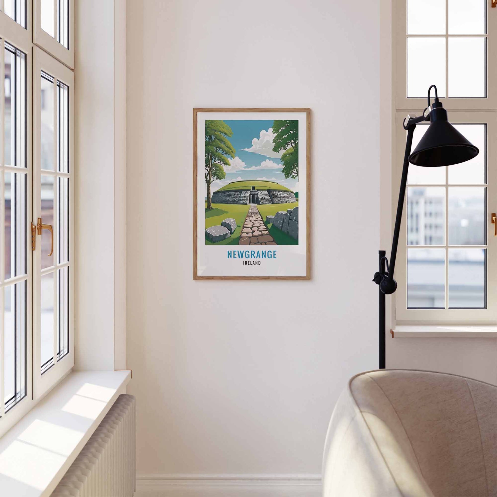 Newgrange print wooden frame
