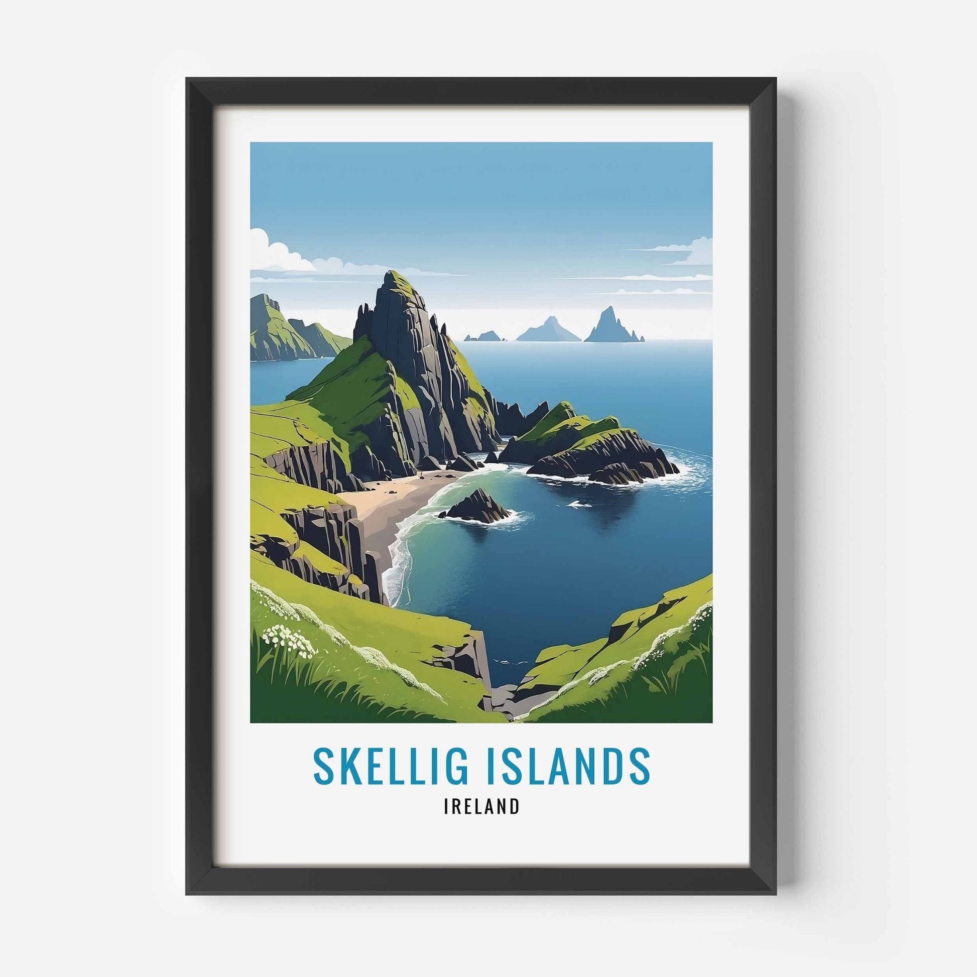 Skellig Islands print black frame