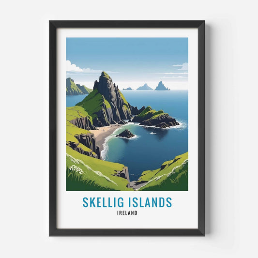 Skellig Islands print black frame