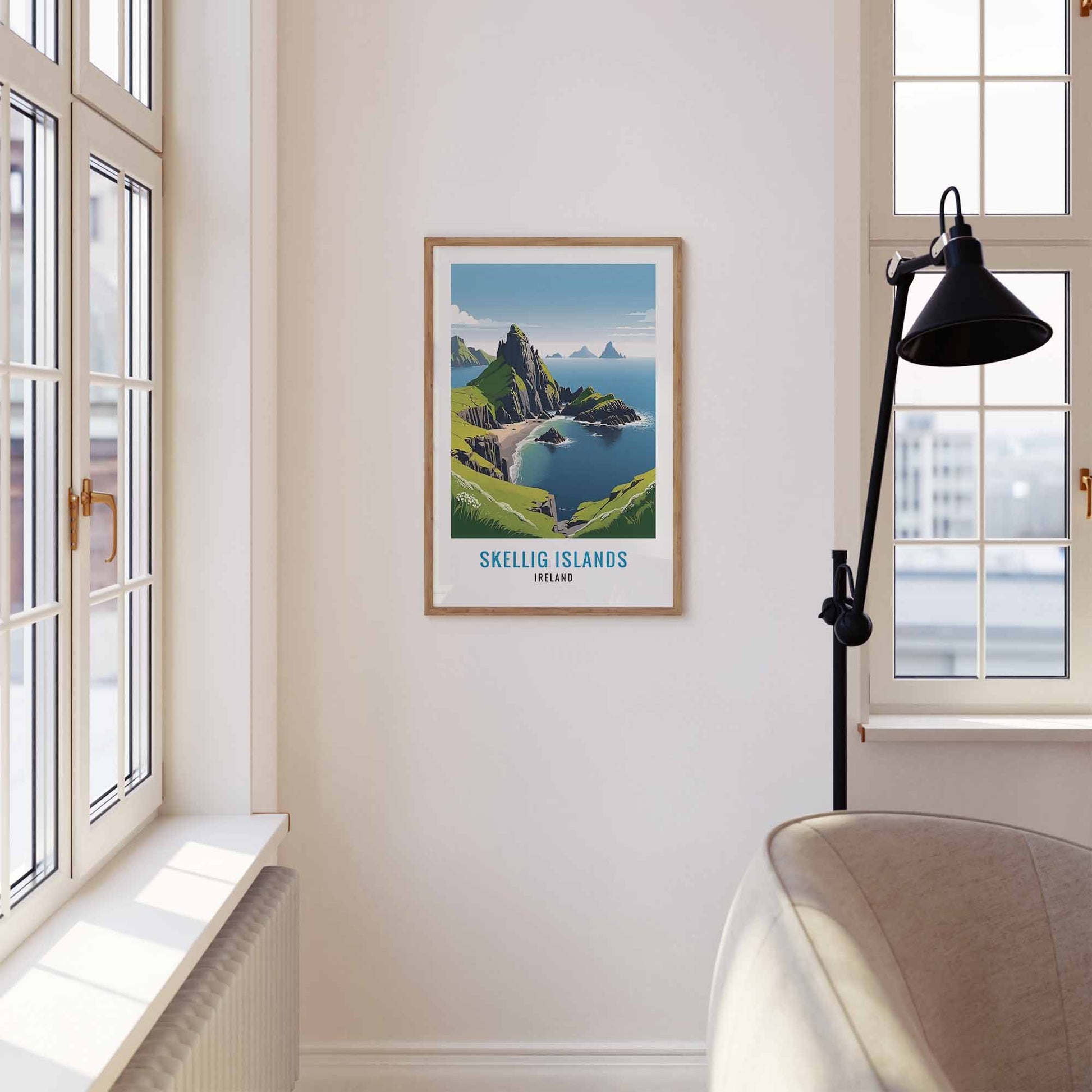 Skellig Islands print wooden frame