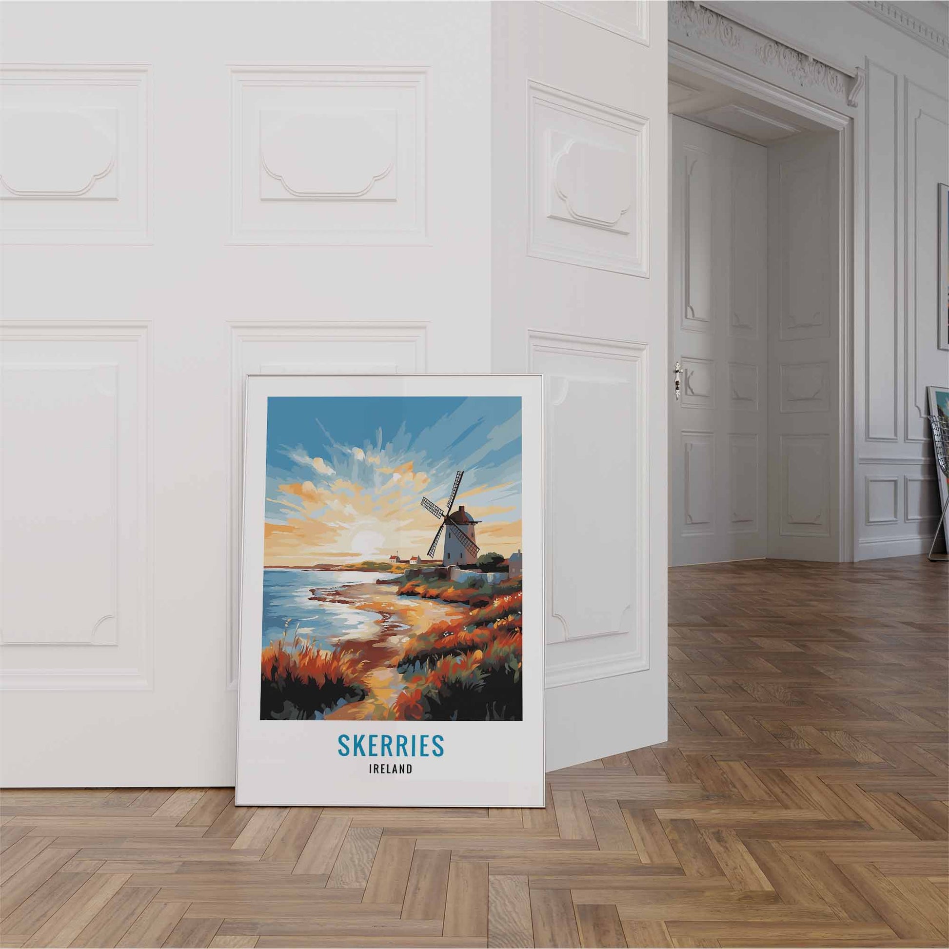 Skerries print white frame
