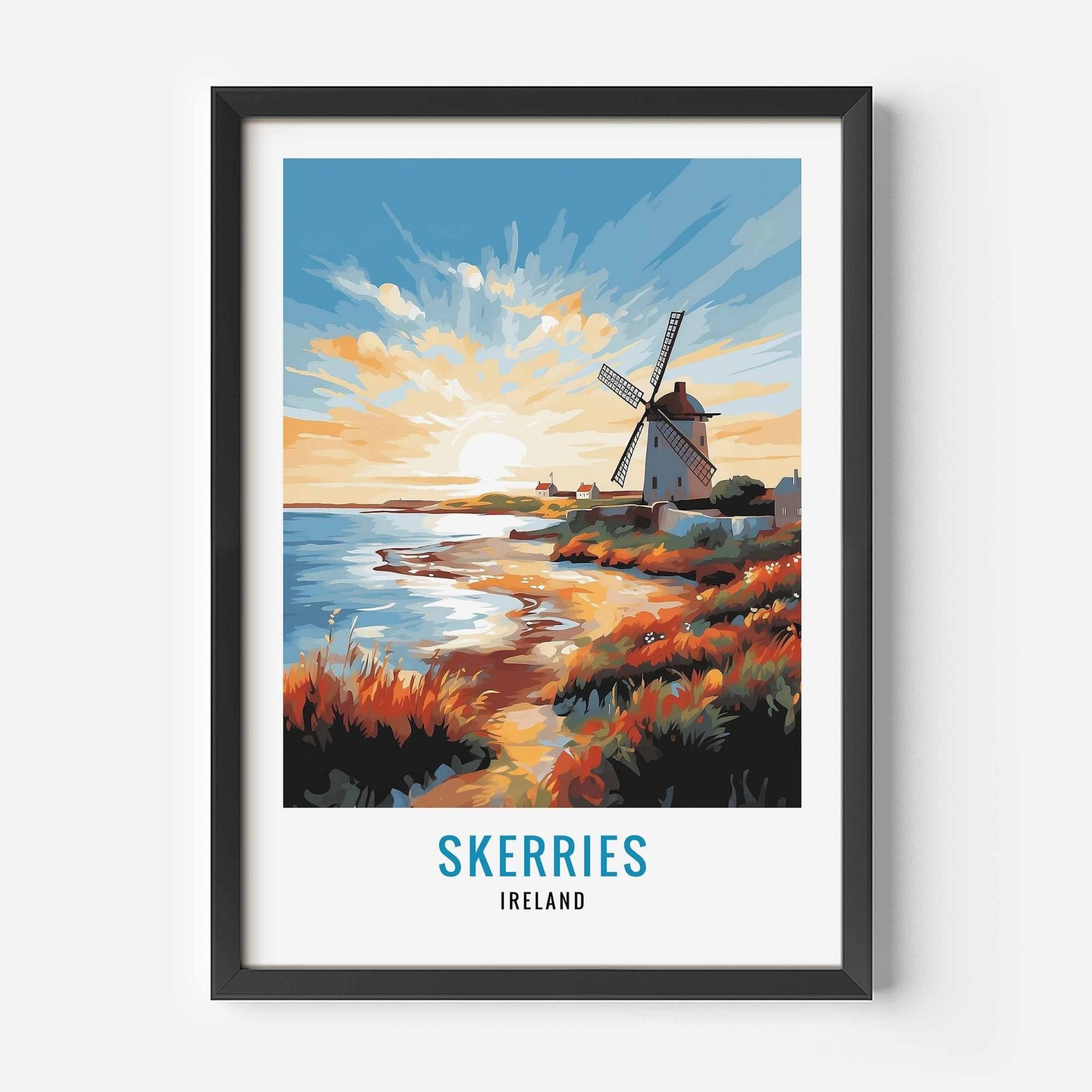 Skerries Print black frame