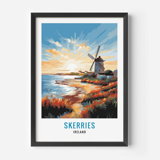 Skerries Print black frame