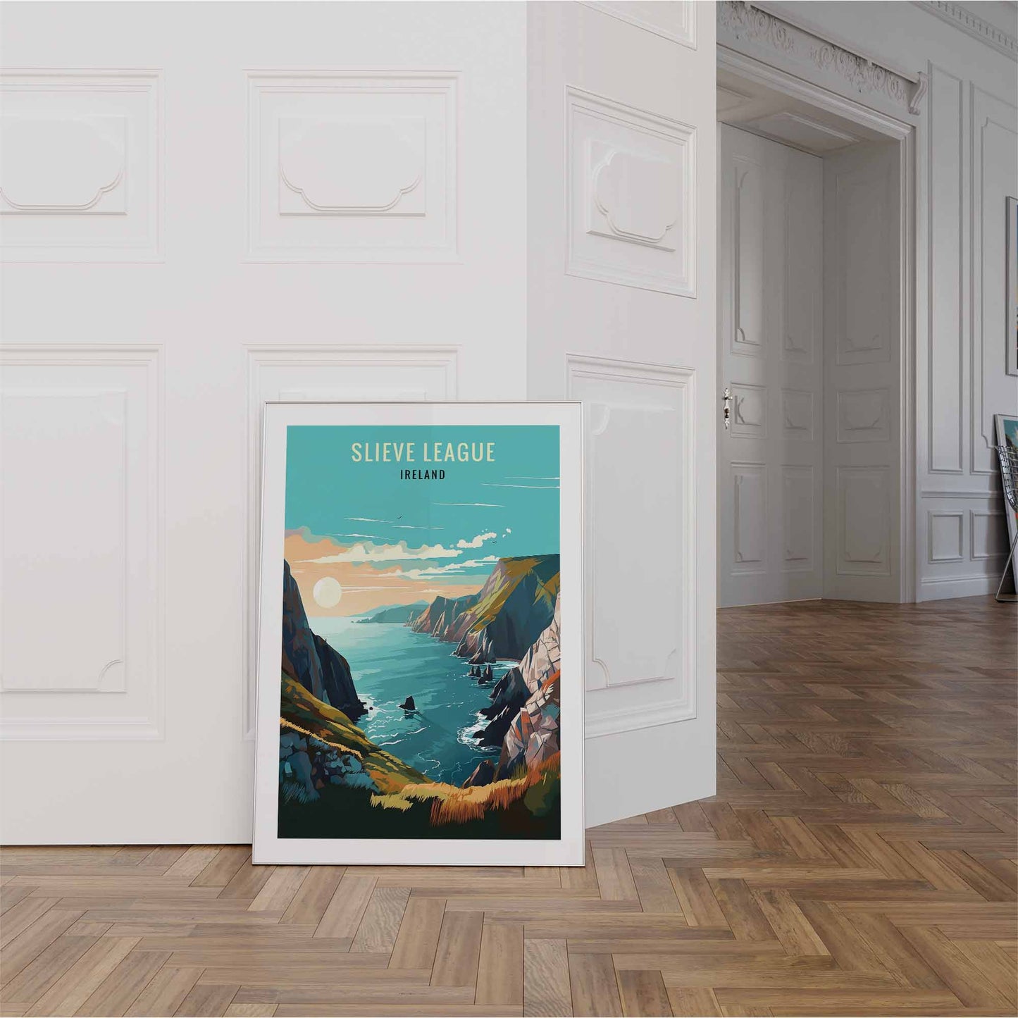 Slieve League print white frame