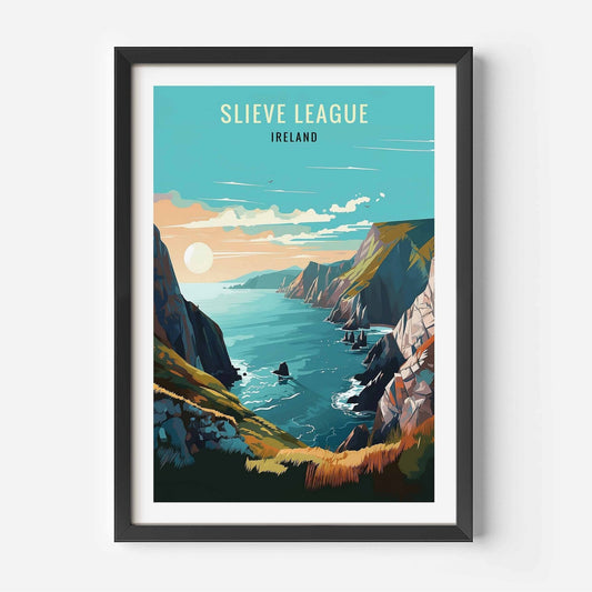 Slieve League Print black frame