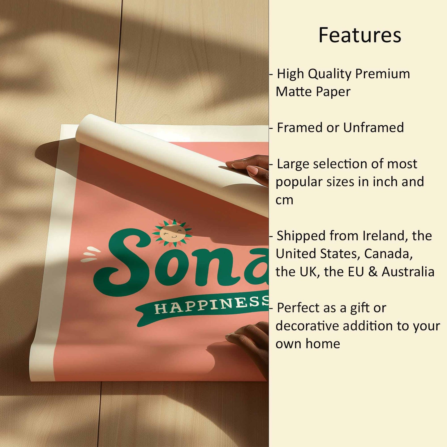 Sonas Irish Happiness Print Features