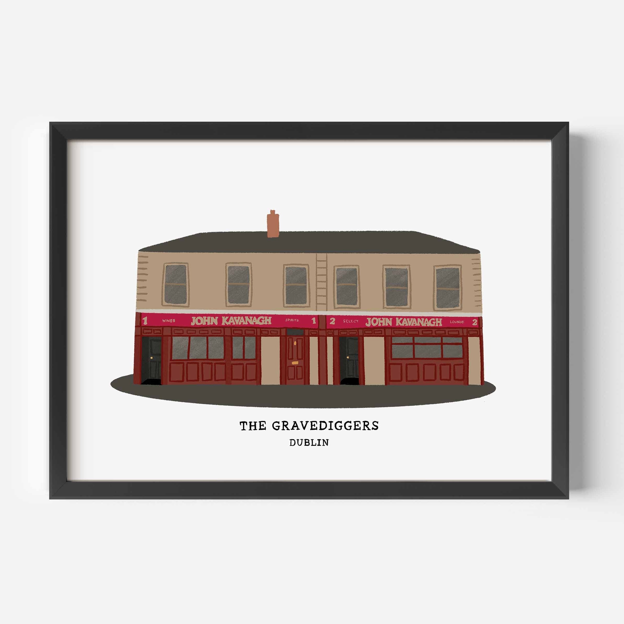 John Kavanagh The Gravediggers Pub Print inspired by the Glasnevin landmark