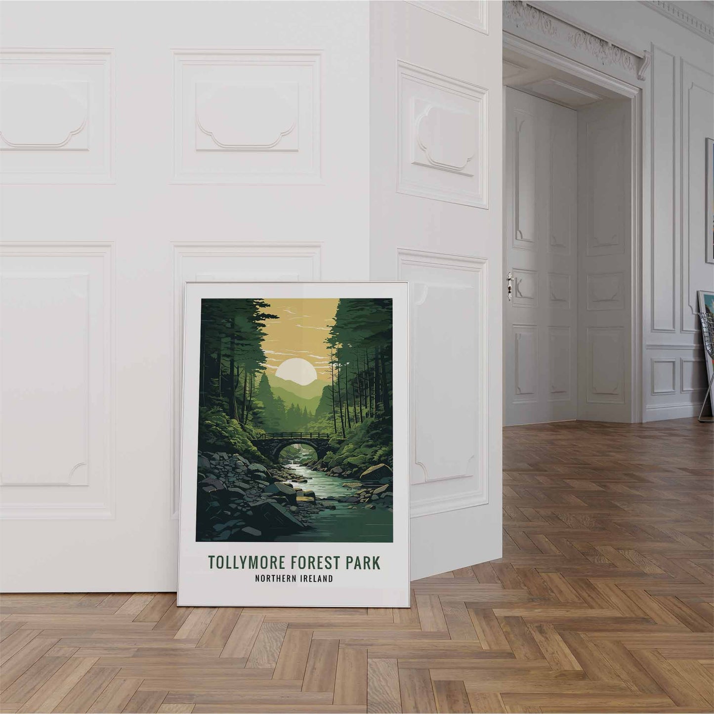 Tollymore Forest Print white Frame