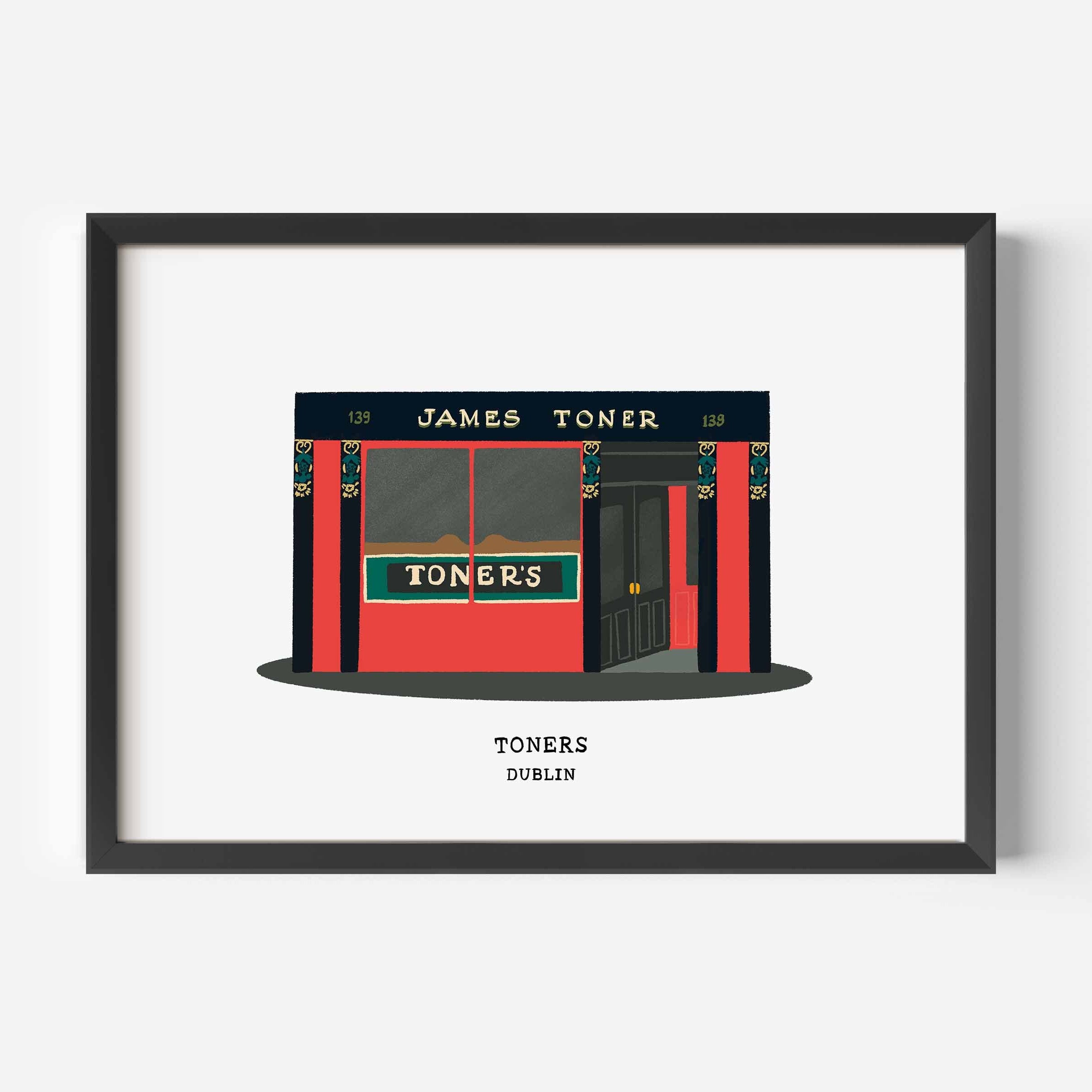 Toners Pub Print inspired by the Dublin pub on Baggot Street