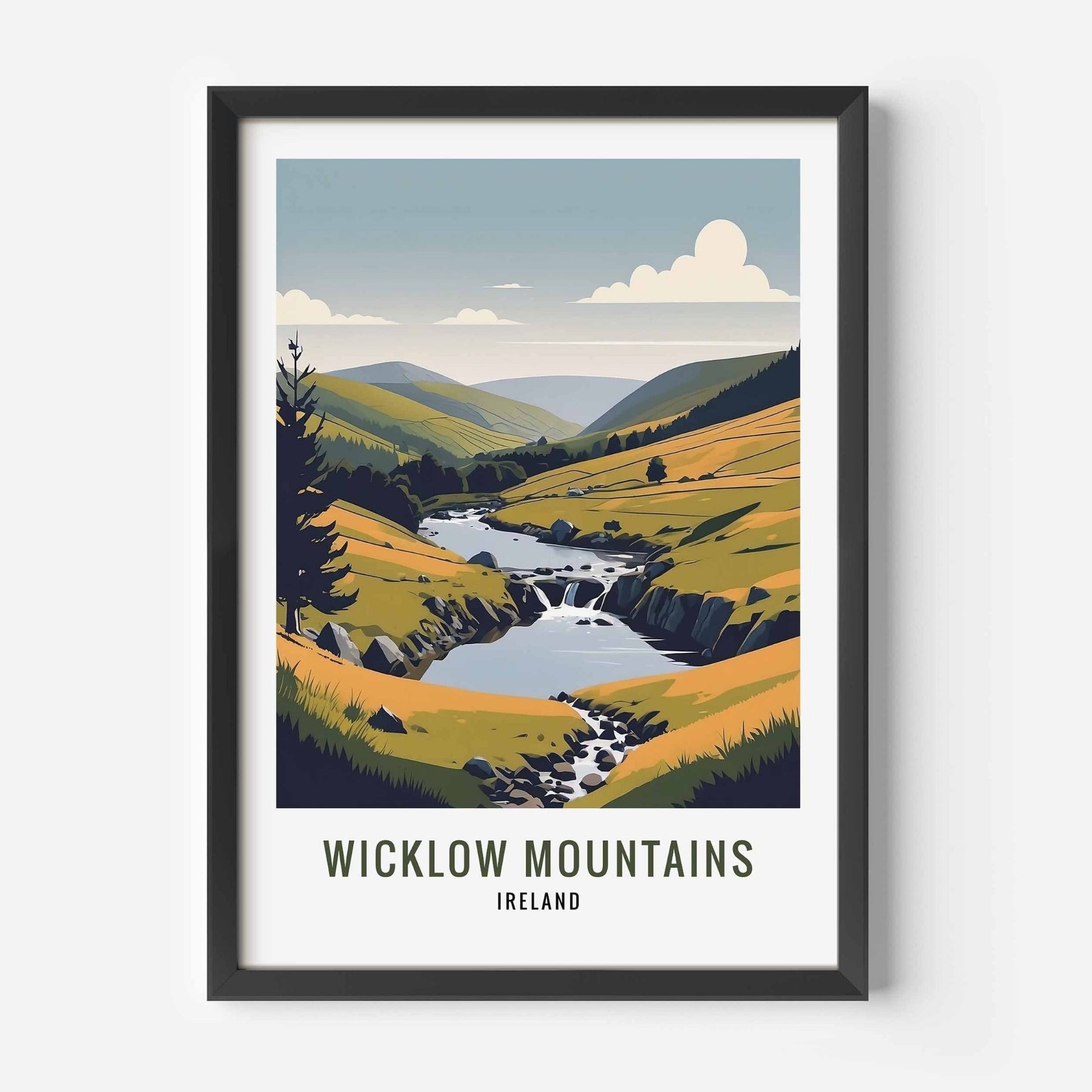 Wicklow Mountains print black frame