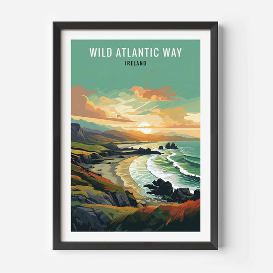 Wild Atlantic Way Print black frame